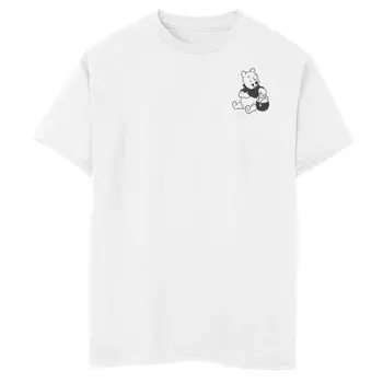 Простая футболка Disney's Winnie The Pooh для мальчиков 8–20 лет с рисунком на левой груди Disney