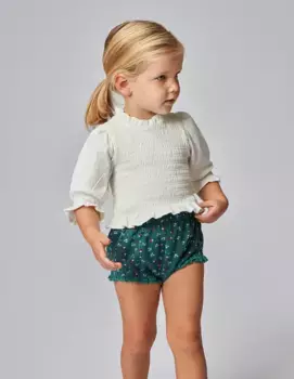 Простая футболка для девочки с короткими рукавами и халатом Gocco, белый