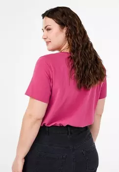 Простая футболка EINFARBIGES Zizzi, розовый
