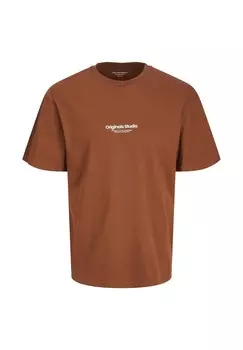 Простая футболка JORVESTERBRO TEE Jack & Jones, коричневый