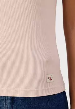 Простая футболка LABEL FITTED TEE Calvin Klein, розовый