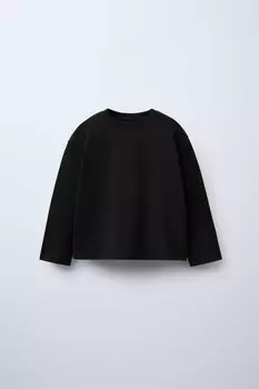 Простая футболка с этикеткой ZARA, черный