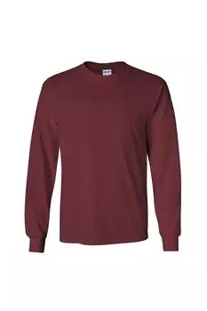 Простая футболка с длинным рукавом из ультрахлопка с круглым вырезом Gildan, красный