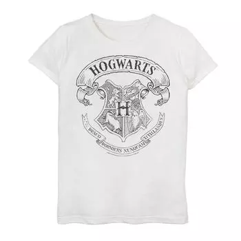 Простая футболка с изображением герба Хогвартса для девочек 7–16 лет «Гарри Поттер» Harry Potter