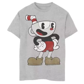 Простая футболка с портретом и рисунком Cuphead для мальчиков 8–20 лет Licensed Character