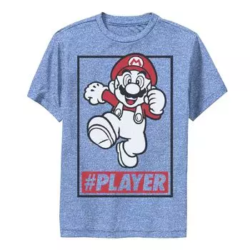 Простая футболка с портретом Mario Run для мальчиков 8–20 лет Super Mario Player Licensed Character