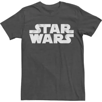 Простая футболка с потертым логотипом Big & Tall Star Wars Licensed Character, цвет Charcoal Heather