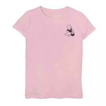 Простая футболка с рисунком на левой груди для девочек 7–16 лет Disney's Winnie The Pooh Disney