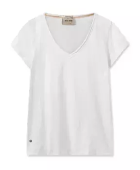 Простая футболка с v образным вырезом Mos Mosh, белый
