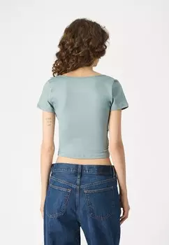 Простая футболка SEAMLESS SQUARE NECK Hollister Co., синий