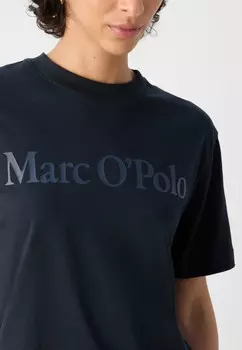 Простая футболка SHORT SLEEVE ROUND NECK RELAXED FIT LOGO TEE Marc O'Polo, темно-синий
