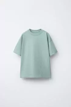 Простая футболка среднего веса ZARA, цвет Turquoise
