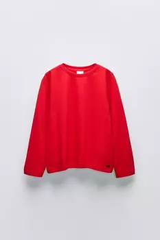 Простая футболка ZARA, красный