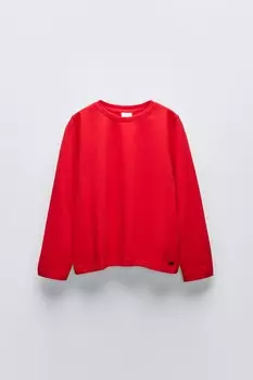 Простая футболка ZARA, красный