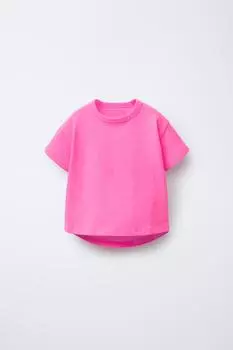 Простая футболка ZARA, розовый