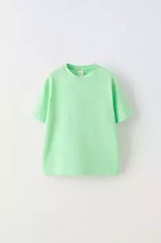 Простая футболка ZARA, зеленый
