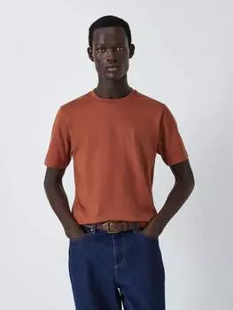 Простая хлопчатобумажная футболка с коротким рукавом John Lewis , цвет Rustic Brown