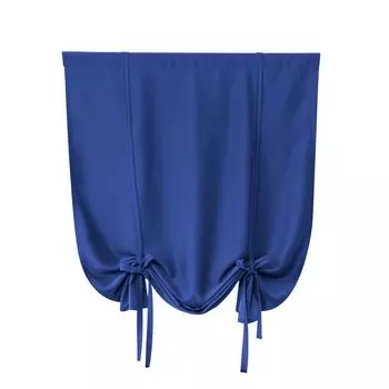 Простая короткая штора, двусторонняя матовая, плотная, однотонная, темно-шоколадная. Stuttg, темно-синий