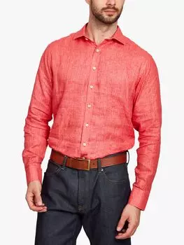 Простая льняная рубашка Simon Carter Italia, красная