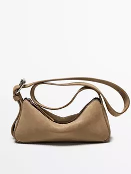 Простая мини-сумка из кожи Massimo Dutti, желтый
