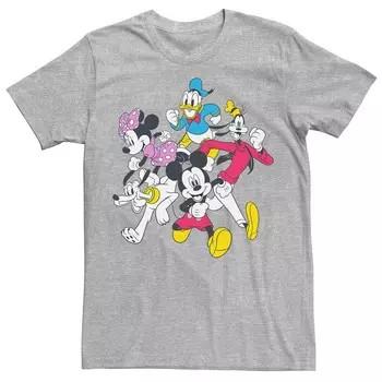 Простая мужская футболка Disney's Mickey and Friends Group Shot, цвет Athletic Heather