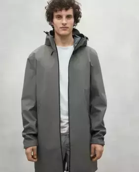 Простая мужская куртка с застежкой-молнией и капюшоном Ecoalf, цвет Caqui