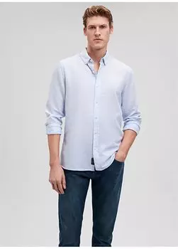 Простая мужская рубашка приталенного кроя M020579-70857_РУБАШКА С ДЛИННЫМ РУКАВОМ Mavi