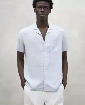Простая мужская рубашка с короткими рукавами и нагрудным карманом Ecoalf, белый