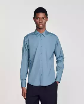 Простая мужская рубашка Sandro, синий