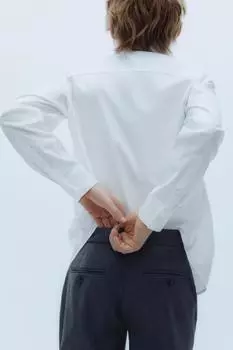 Простая парадная рубашка ZARA, белый