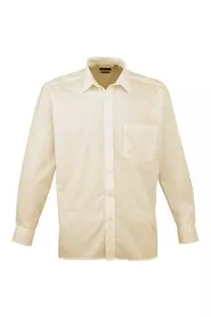 Простая рабочая рубашка из поплина с длинными рукавами Premier, обнаженная