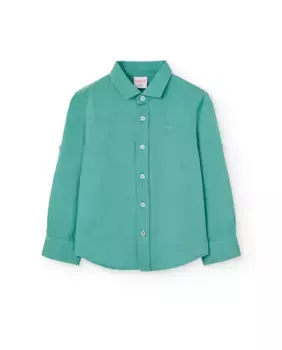 Простая рубашка для мальчика с длинными рукавами Boboli, зеленый