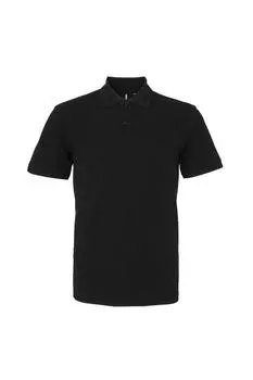 Простая рубашка-поло с короткими рукавами Asquith & Fox, черный