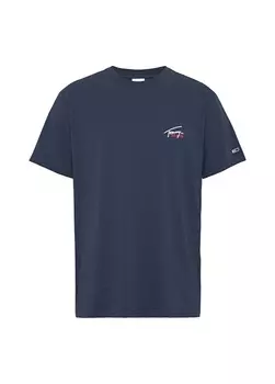 Простая синяя мужская футболка с круглым вырезом Tommy Jeans