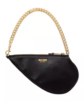 Простая сумка через плечо с логотипом Moschino, черный