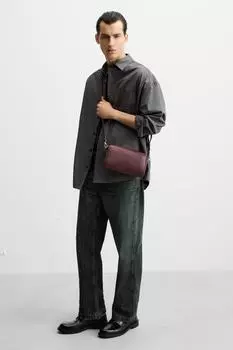 Простая сумка через плечо ZARA, цвет Burgundy Red