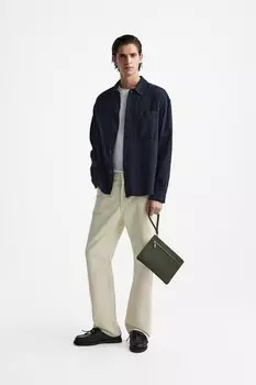 Простая сумка-клатч ZARA, зеленый