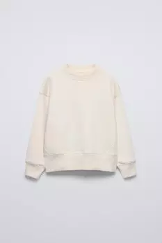 Простая толстовка ZARA, экрю
