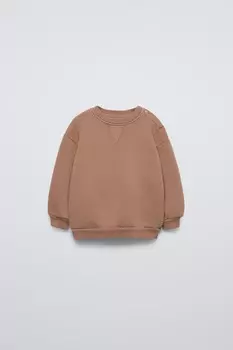 Простая толстовка ZARA, коричневый