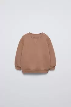 Простая толстовка ZARA, коричневый