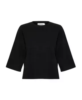 Простая трикотажная футболка с полурукавами Karen By Simonsen, черный