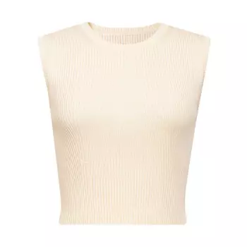 Простая вязаная рубашка Deep Breath без рукавов с цветочным принтом, кремовый