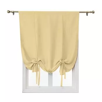 Простая затемняющая штора, карман для стержня, теплоизолированная комната, затемняющая римскую штору для спальни, гостиной, кухни, небольшого окна (винно-красный, 100x120 см) ele eleoption, бежевый