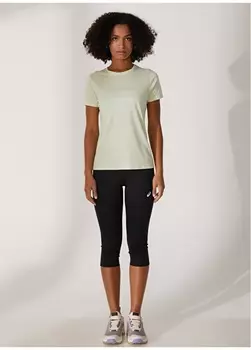 Простая зеленая женская футболка с круглым вырезом Asics