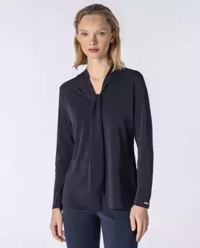 Простая женская блузка с бантом на шее Naulover, цвет Piedra