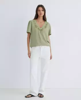 Простая женская блузка с короткими рукавами Zermatt, цвет Kaki