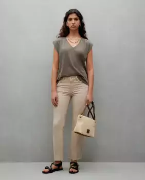 Простая женская футболка без рукавов Easy Wear, хаки