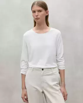 Простая женская футболка с длинным рукавом и круглым вырезом Ecoalf, белый