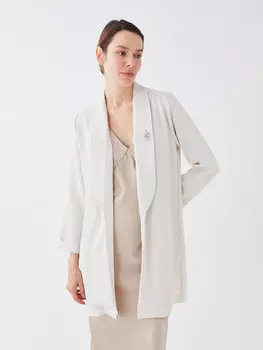 Простая женская куртка с длинным рукавом и воротником-шалью LCWAIKIKI Classic, цвет камня