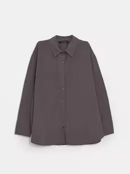 Простая женская рубашка оверсайз с длинным рукавом LCW Casual, антрацит